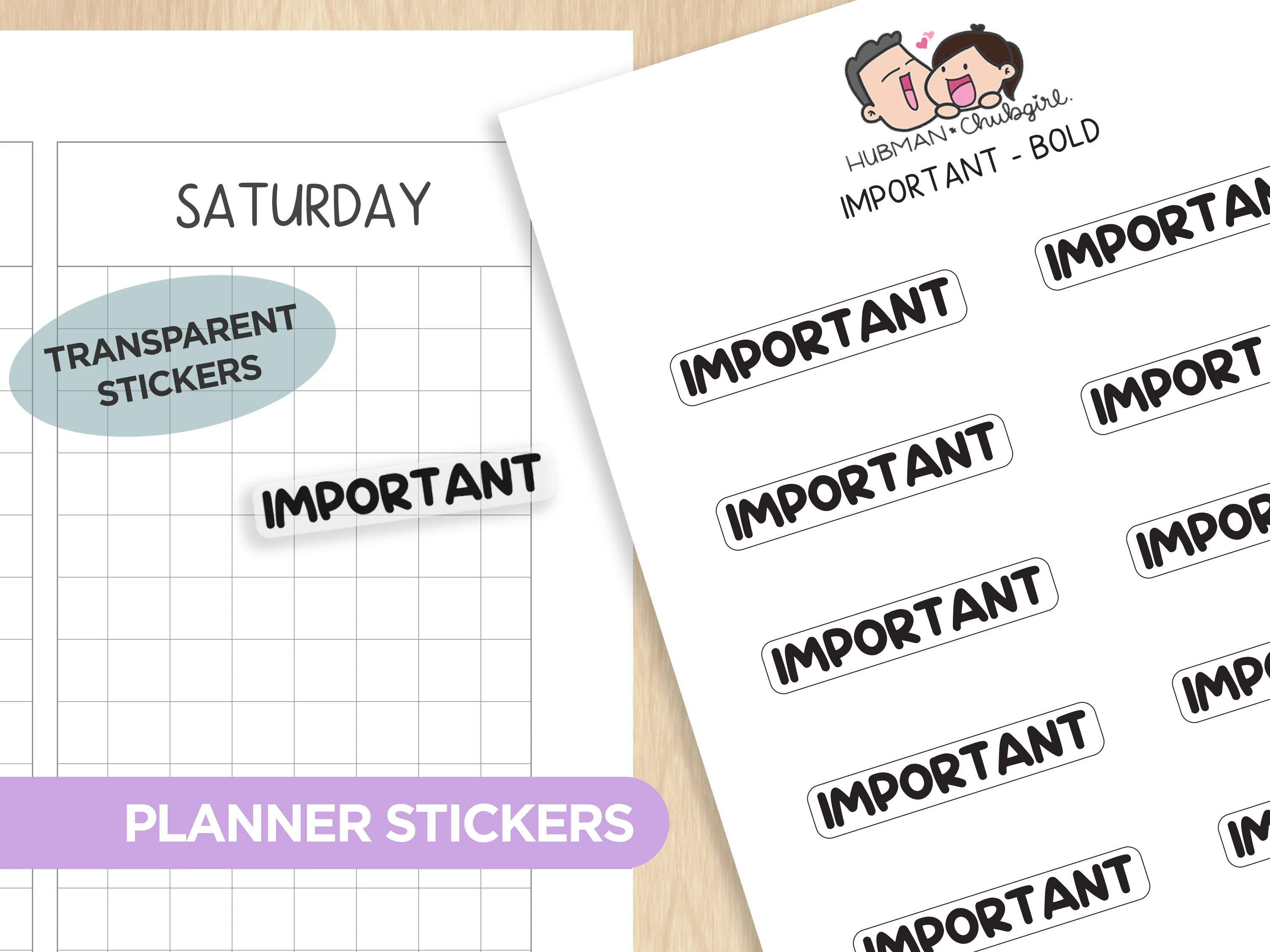 Text Planner Stickers Set (Bold Font) - Image 7